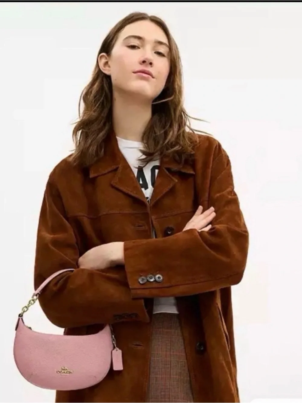 🩷COACH NWT Pink Petal Mini Payton  Leather Shoulder Bag With Gold Hardware